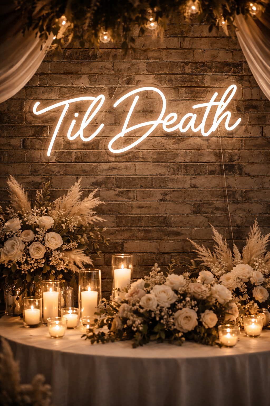 Your neon sign – "Til Death"