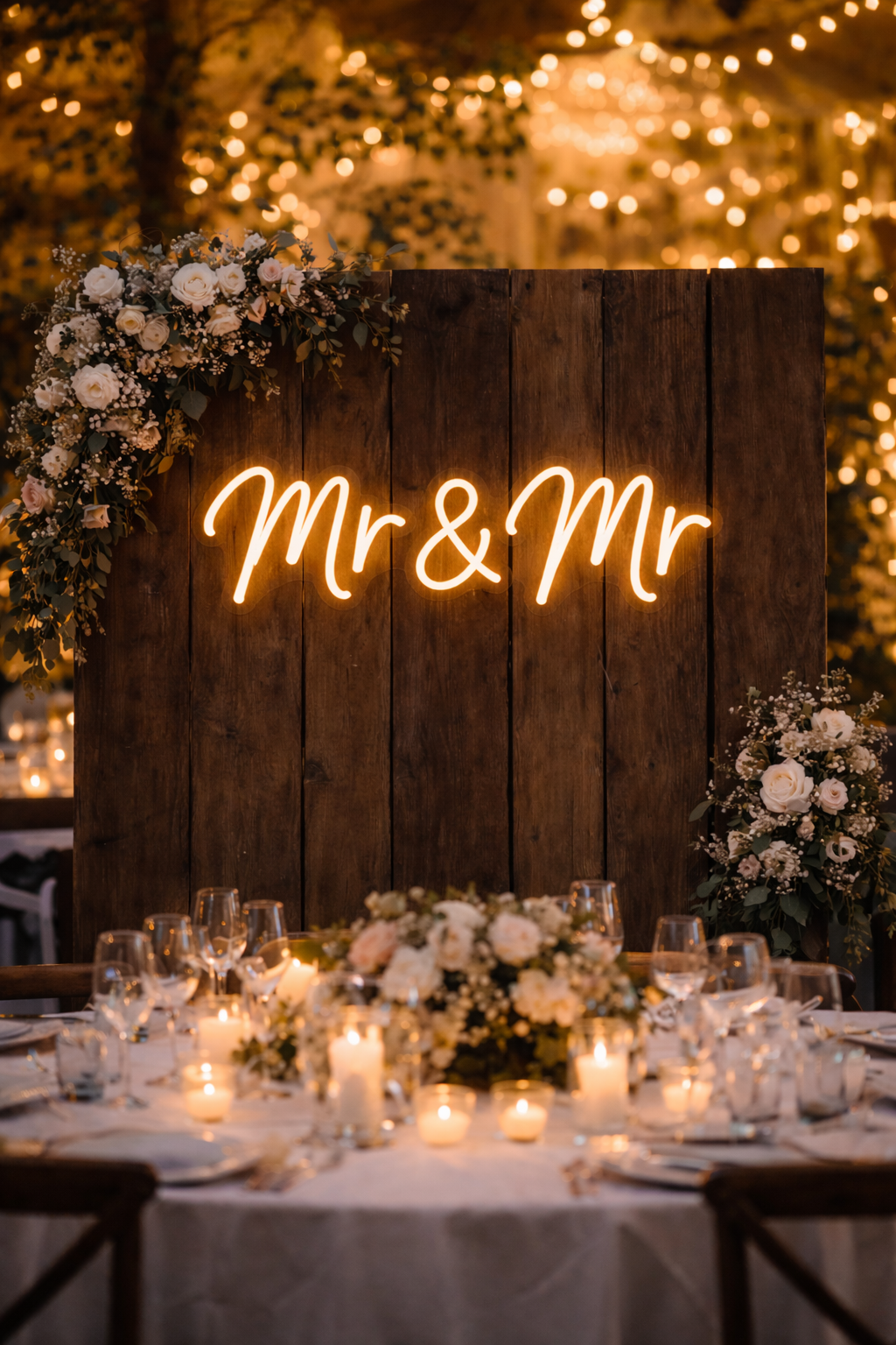 Your neon sign – "Mr & Mr"