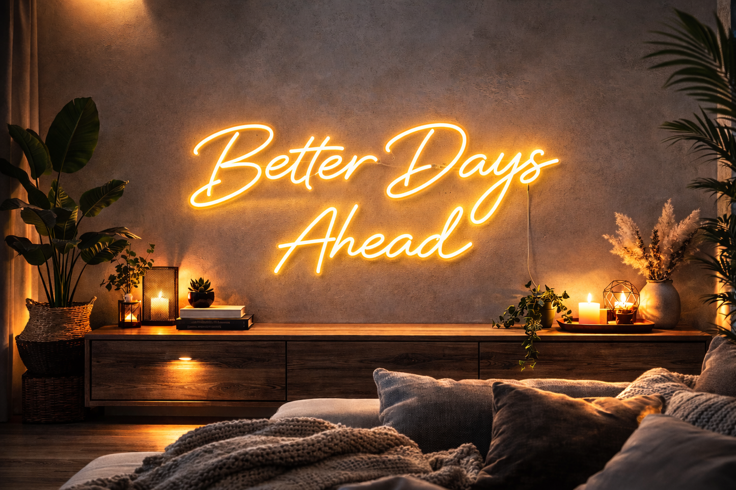 Your neon sign – Better Days Ahead - Two lines