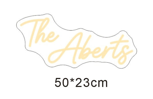 LED Neonschild: The Aberts - 50x23cm - Warm Weiß - Cut to shape