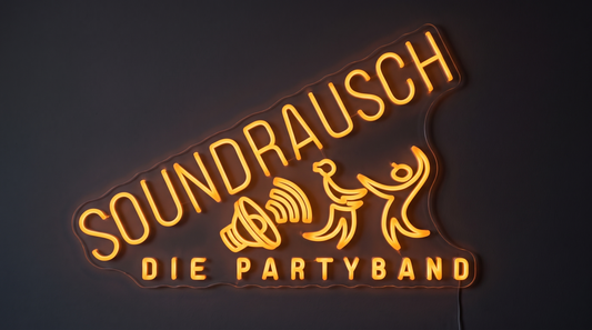 LED Neonschild: Soundrausch - Goldgelb - 80x51cm - Cut to Shape