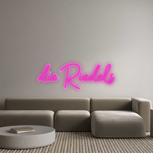 Personalisierbares Neon - LED - Schild in Pink, ideal als Wanddekoration für Wohnzimmer oder Geschäftsräume