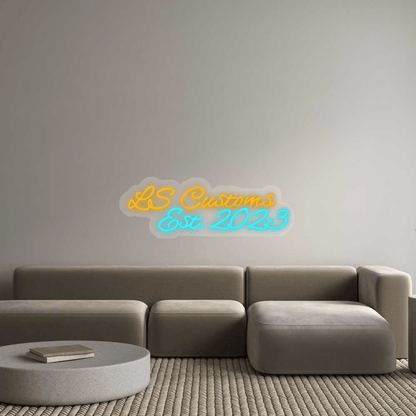 Personalisierbares Neon - LED - Schild in Pink, ideal als Wanddekoration für Wohnzimmer oder Geschäftsräume