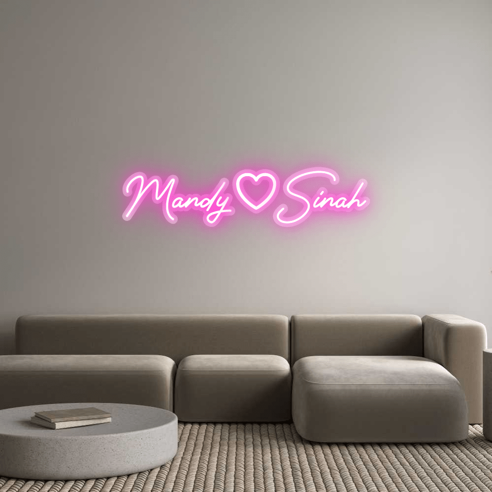 Personalisierbares Neon - LED - Schild in Pink, ideal als Wanddekoration für Wohnzimmer oder Geschäftsräume