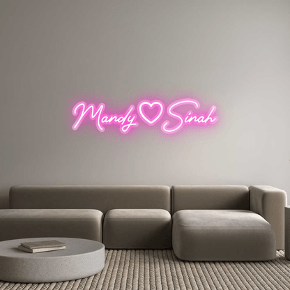 Personalisierbares Neon - LED - Schild in Pink, ideal als Wanddekoration für Wohnzimmer oder Geschäftsräume